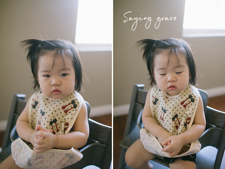 Korean baby Saying Grace